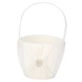 thumbnail image 1 of Cesta de regalo, material de satén de seda, cesta de boda, cesta de flores blancas, acabado de lujo, 1 of 8