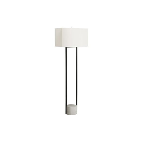 Lighting Fixtures Lighting, 62"h, Floor Lamp, Black Metal, Ivory / Cream Shade, Contemporary,Table Lamps