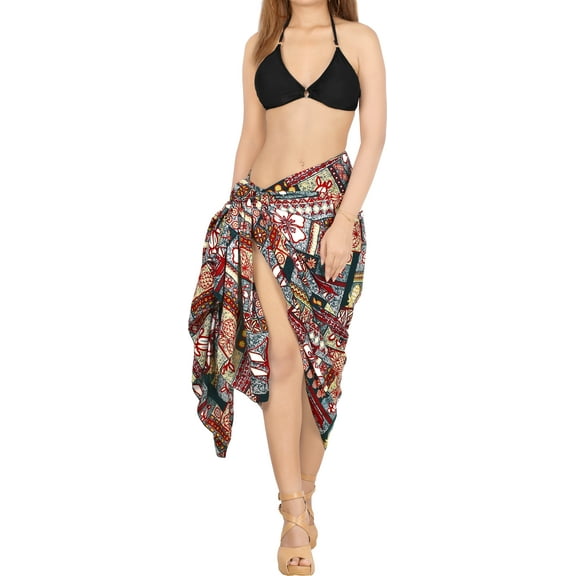 HAPPY BAY Women's Beachwear Summer Bikini Wraps Beach Wrap Sarong Swimwear Swim Cover up Skirt Pareo Coverups for Women One Size Plus Tropical, Grey