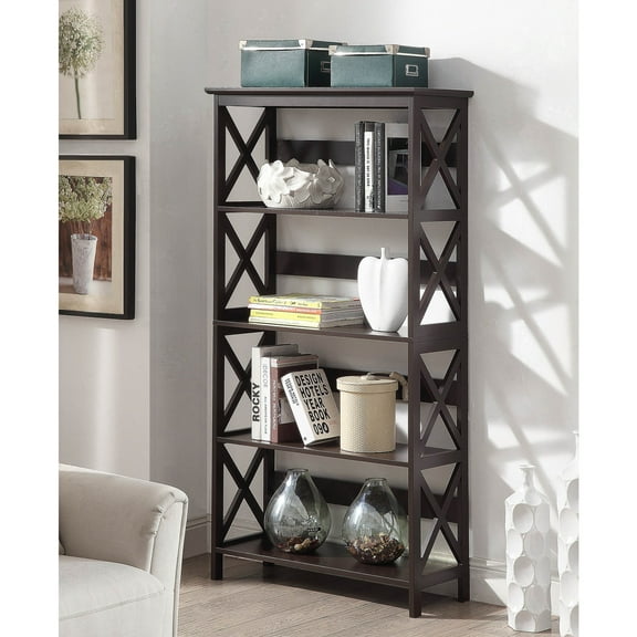 Convenience Concepts Oxford Five-Tier Bookcase in Espresso Wood Finish