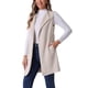 thumbnail image 4 of INSPIRAR CHIC Chaleco de Mujer de Ante Sintético Sin Mangas con Cinturón en la Cintura, Chaleco Blazer Largo Abierto en Color Beige, 4 of 5