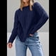 thumbnail image 5 of Suéteres de Cuello Redondo de Punto Extragrandes para Mujer Azul Marino XXL, 5 of 6