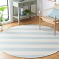 thumbnail image 2 of SAFAVIEH Montauk Saranna Geometric Cotton Area Rug, Sky Blue/Ivory, 3' x 3' Round, 2 of 7