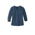 thumbnail image 3 of MERCER+METTLE Women's Stretch Crepe 3/4-Sleeve Blouse | Women's Lightweight Dressy Top, Business Casual Shirt for Work - Insignia Blue 2XL, 3 of 4