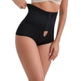 thumbnail image 5 of INSPIRE CHIC Women's High-Waisted Adjustable Waist Shaper Knickers Front Hook Closure Tummy Control Half-Hip Shaping Shorts S Black, 5 of 6