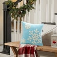 thumbnail image 6 of Cinvoph Christmas Pillow Covers Xmas Decorations 18"x18",Plush Christmas Snowflake Throw Pillow Cases Winter New Year Decor for Sofa Couch Bedroom, Blue, 6 of 6