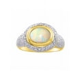 thumbnail image 1 of RYLOS Rings for Women 14K Gold Plated Silver Ring Classic 9X7MM Oval Gemstone & Diamonds Opal African Jewelry Size 13, 1 of 6