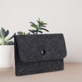 thumbnail image 2 of Cartera de fieltro de lana a la moda, monederos para cambiar monedas, Mini bolsa para guardar tarjetas de crédito de identificación (negro), 2 of 8
