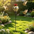 thumbnail image 6 of Clearance! Vintage Ceramic Hummingbird Feeder Garden Stake, Flower Nectar Decorative Floral Nectar Feeder for Hummingbirds, Decor for Backyard & Outdoor (Blue flowers), 6 of 7
