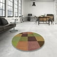 thumbnail image 4 of Ahgly Company Machine Washable Indoor Round Transitional Dark Golden Rod Brown Area Rugs, 8' Round, 4 of 7