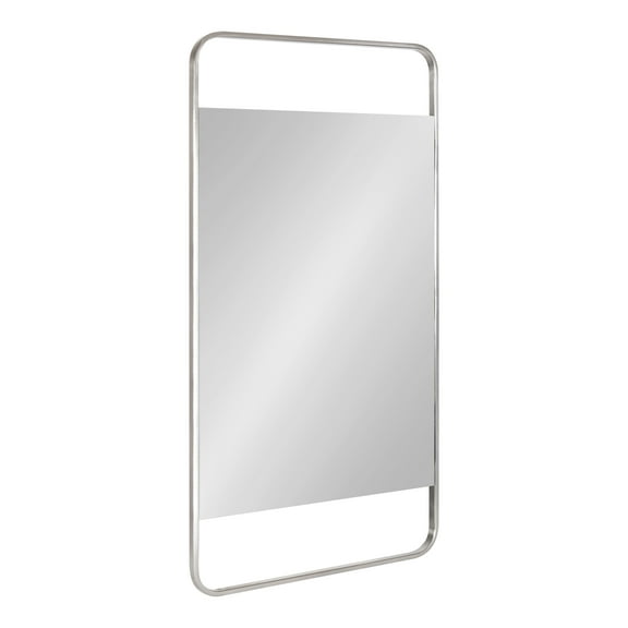 Kate and Laurel Nobles Radius Corner Framed Mirror, Silver 20x36