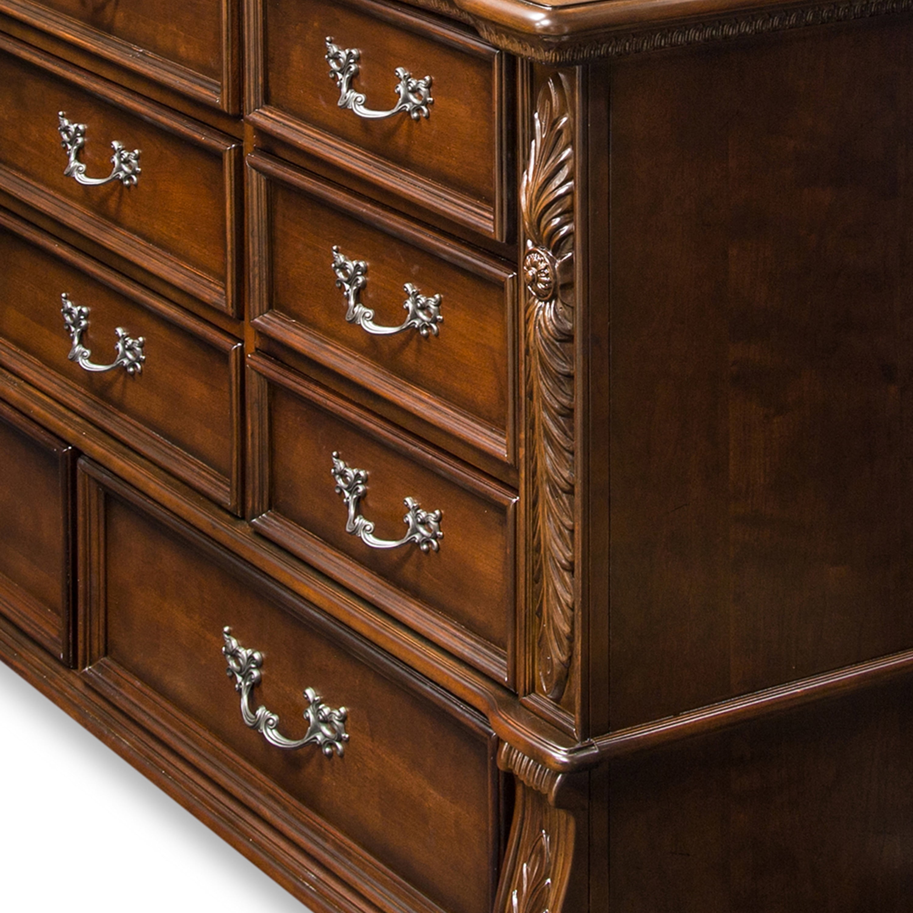 Furniture of America Hamlin Adult Traditional 11-Drawer Dresser, Brown Cherry