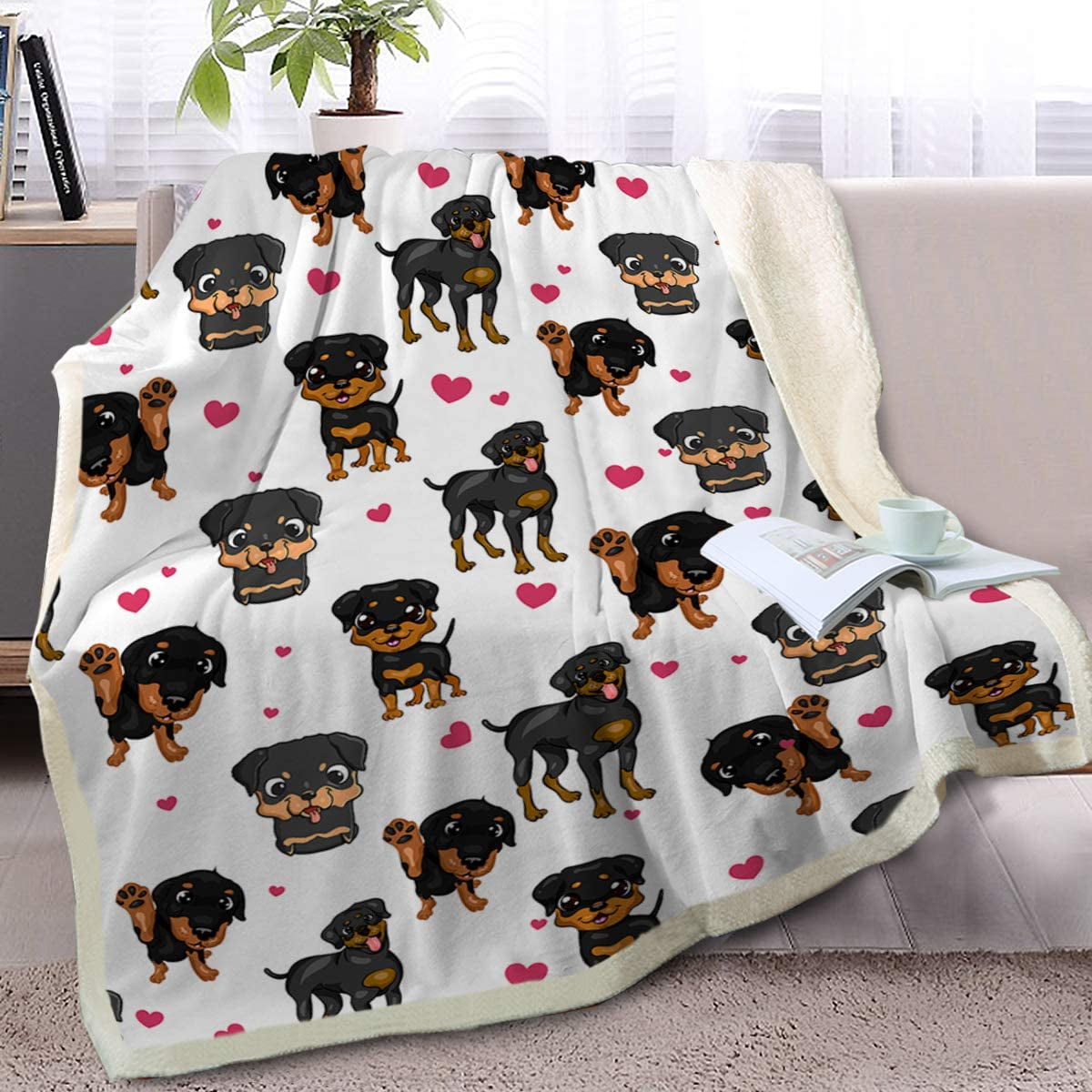Twin, 60 x 80 Inches Blessliving Cute Puppy Dog Print Plush Blanket Red Hearts Cartoon 3D Animal Print Plush Blanket Gift for Dog Lovers Twin, 60 x 80 Inches Blessliving Cute Puppy Dog Print Plush Blanket Red Hearts Cartoon 3D Animal Print Plush Blanket Gift for Dog Lovers