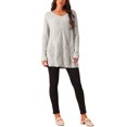 thumbnail image 2 of INSPIRE CHIC Women's V Neck Long Sleeve Hollow Cable Knit Loose Casual Pullover Sweaters, 2 of 4