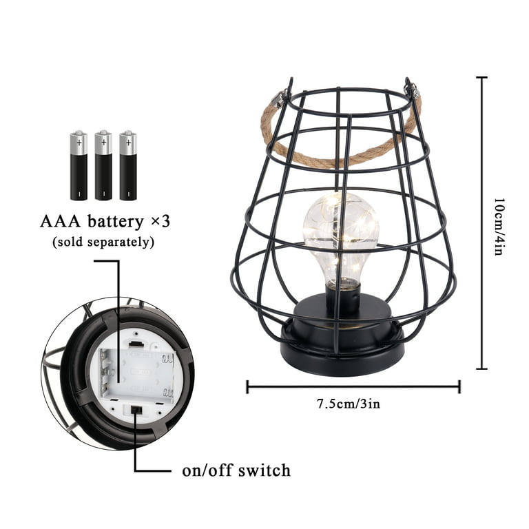 JHY DESIGN Set of 2 Decorative Hanging Lantern 12''High Plastic Lantern  Holder Battery Powered with LED Bulb and 6H Timer Lights for Balcony Garden  Hallway Indoor OutdoorSquare Stripe 
