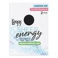 thumbnail image 3 of L'eggs Women's Sheer Energy Medium Leg Support Sheer Tights Control Top No-Roll Waistband ST, 2 Pair, Size B Jet Black, 3 of 8