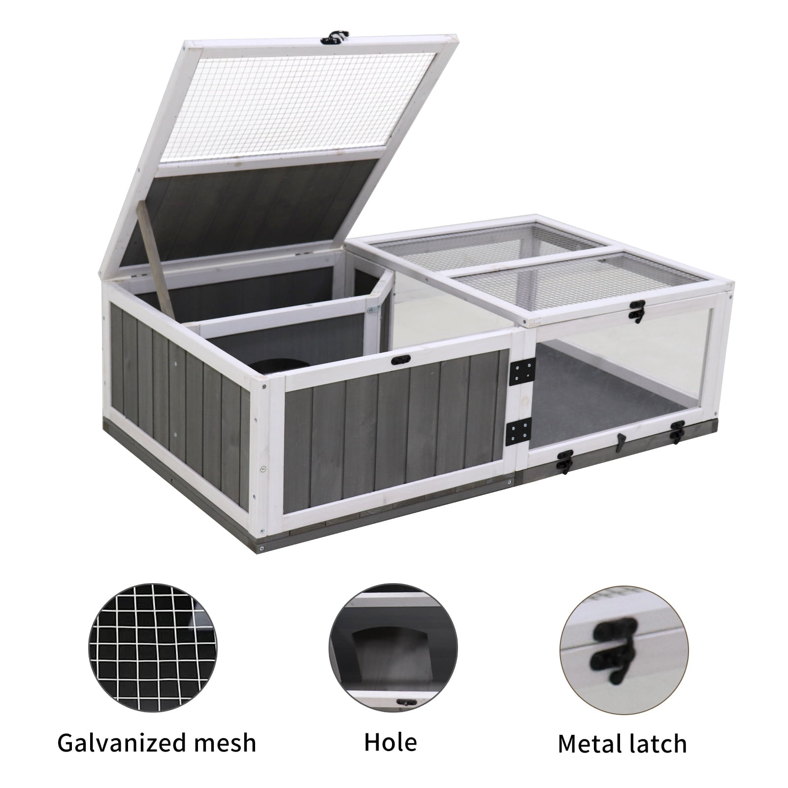 43" Upgrade Waterproof Tray, Activity Tray, Wooden Turtle House Indoor Small Animal Turtle Cage