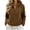 Brown, variant on Hurxie Women’s Quarter Zip Fleece Pullover Fuzzy Sherpa Jacket Half Zip Mockneck Sweatshirt Jacket,Long Sleeve Cozy Layering Tops,Fuzzy Outfits