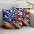 thumbnail image 3 of Chilfamy 4th of July&nbsp;Patriotic Throw Pillow Covers Vintage&nbsp;American Flag Decorative Independence Day Star Sign Pillow Case Watercolor Cushion Cover for Sofa  White, 3 of 5