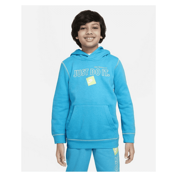 New Nike Big Boys Sportswear JDI Pullover Hoodie, Size Large , Color Blue
