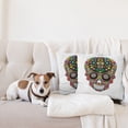 thumbnail image 4 of Ambesonne Sugar Skull Throw Pillow Cover 2 Pack, Wild Spring Blooms, 16", Multicolor, 4 of 5