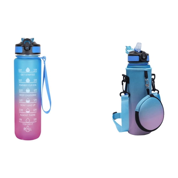 Botella 1000ML Bebida Frosted Gradient Sports (+) Azul Púrpura
