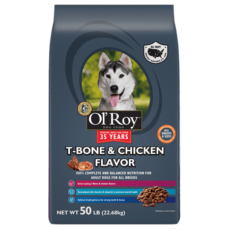 Ol' Roy T-Bone & Chicken Flavor Dry Dog Food, 50 (Best Dog Food For Olde English Bulldog)