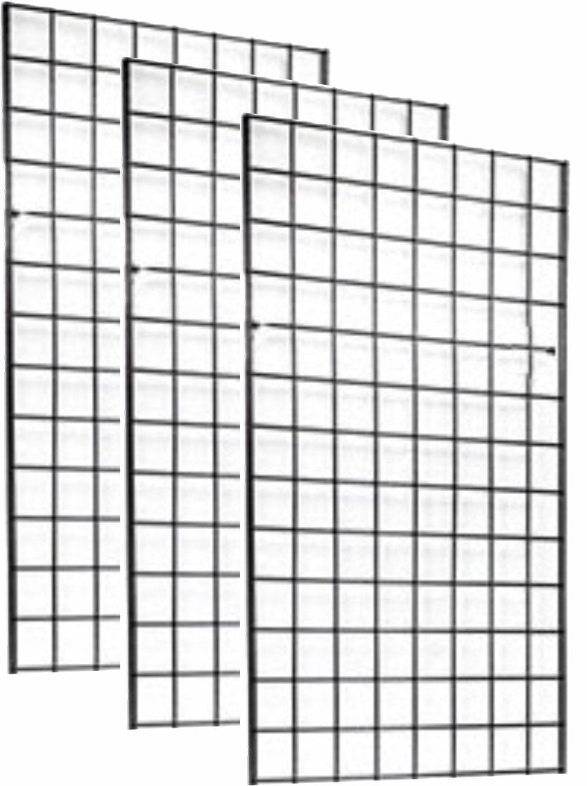 Black Super Heavy Duty Grid Mesh Display Wall Panel Retail Shop Display-4ft High x 2ft Wide-1 Panel