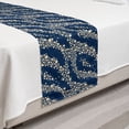 thumbnail image 2 of Abstract Bed Runner, Bubbly Elements Bicolour Design Irregular Spots Stream Illustration, Decorative Accent Bedding Scarf for Hotels Homes and Guestrooms, Twin, Night Blue and Champagne, by Ambesonne, 2 of 2