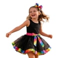 thumbnail image 4 of Byoo Toddler Girls' Rainbow Tutu Dress Sleeveless Bow Waist Tulle Party Dresses Kids Celebration Party Dress, 4 of 4