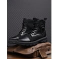 thumbnail image 3 of Men's High-Top Combat Boots - Premium Mixed Fabric & Faux Leather Upper, Non-Slip Rugged Outsole with Durable Construction | Perfect for Daily Wear, Outdoor Adventures, and Casual outings, 3 of 9