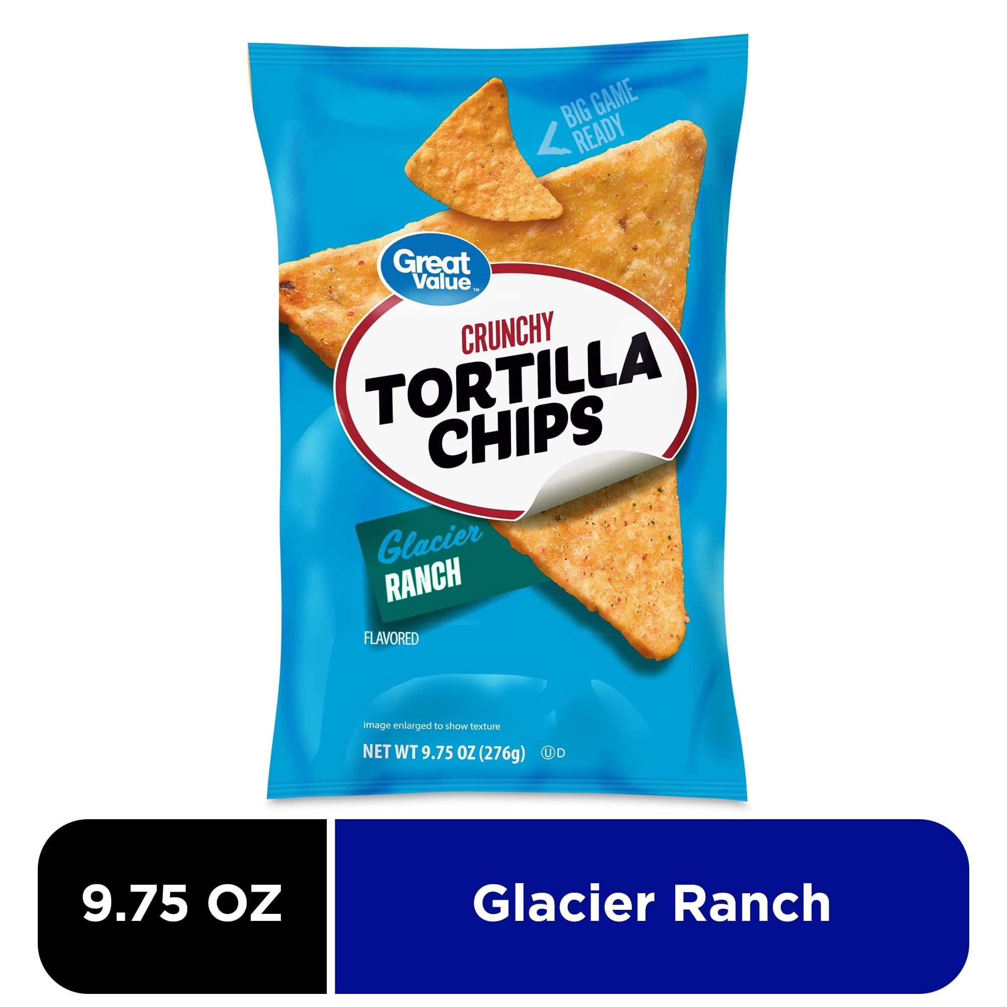 (3 pack) Great Value Glacier Ranch Tortilla Chips, 9.75 oz Bag