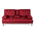 thumbnail image 2 of Sofá Cama De Lino Rojo Modelo Caroli Makora Con Portavasos, 2 of 9