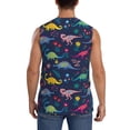 thumbnail image 4 of Fotbe Dinosaur Flowers Men's Camiseta sin Mangas Estampada para Hombres, Playera Casual para Gimnasio, Entrenamiento, Playa-Large, 4 of 7