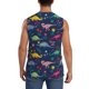 thumbnail image 4 of Balery Dinosaur Flowers Camisetas sin mangas para hombre, absorbe la humedad y protege contra el mal olor.-3X-Large, 4 of 7
