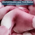 thumbnail image 5 of WOOW DEPOT Full Queen Heavy Fleece Bed Blanket 1 PCS, 7.72 lbs 78.7" x 90.5", Reversible Thick Floral Print Soft Warm Mink Blanket Elegant, Teal Peony, 5 of 7