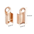 thumbnail image 2 of Uxcell 100pcs Fold Over Cord Ends 3mm Brass Crimp Cap Clasp Tips for DIY Leather Ribbon Craft Making, Rose Gold, 2 of 6