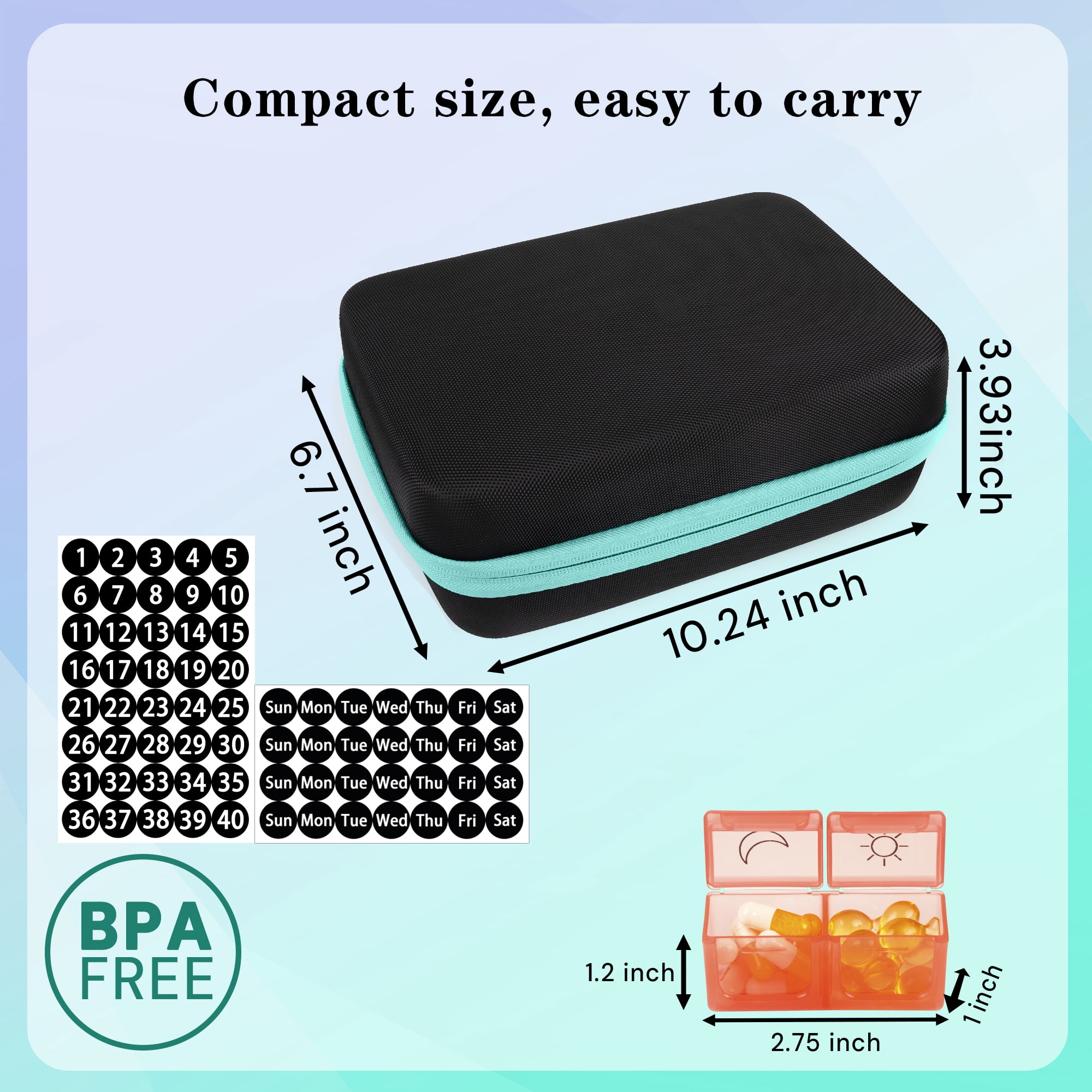BEFUNZL Monthly Pill Organizer 2 Times a Day, Medicine Organizer Box 32 Days Pill Holder