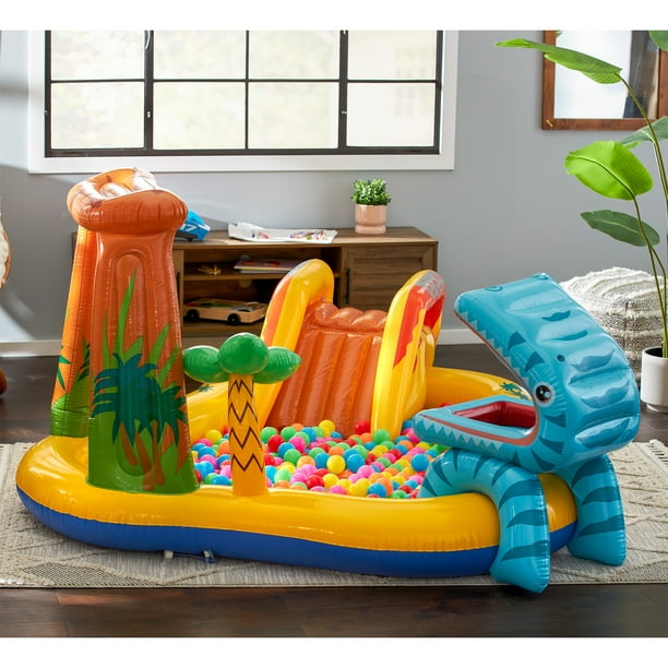 Intex 8ft x 6.25ft x 43in Dinosaur Play Pool & Inflatable Rainbow Play Pool
