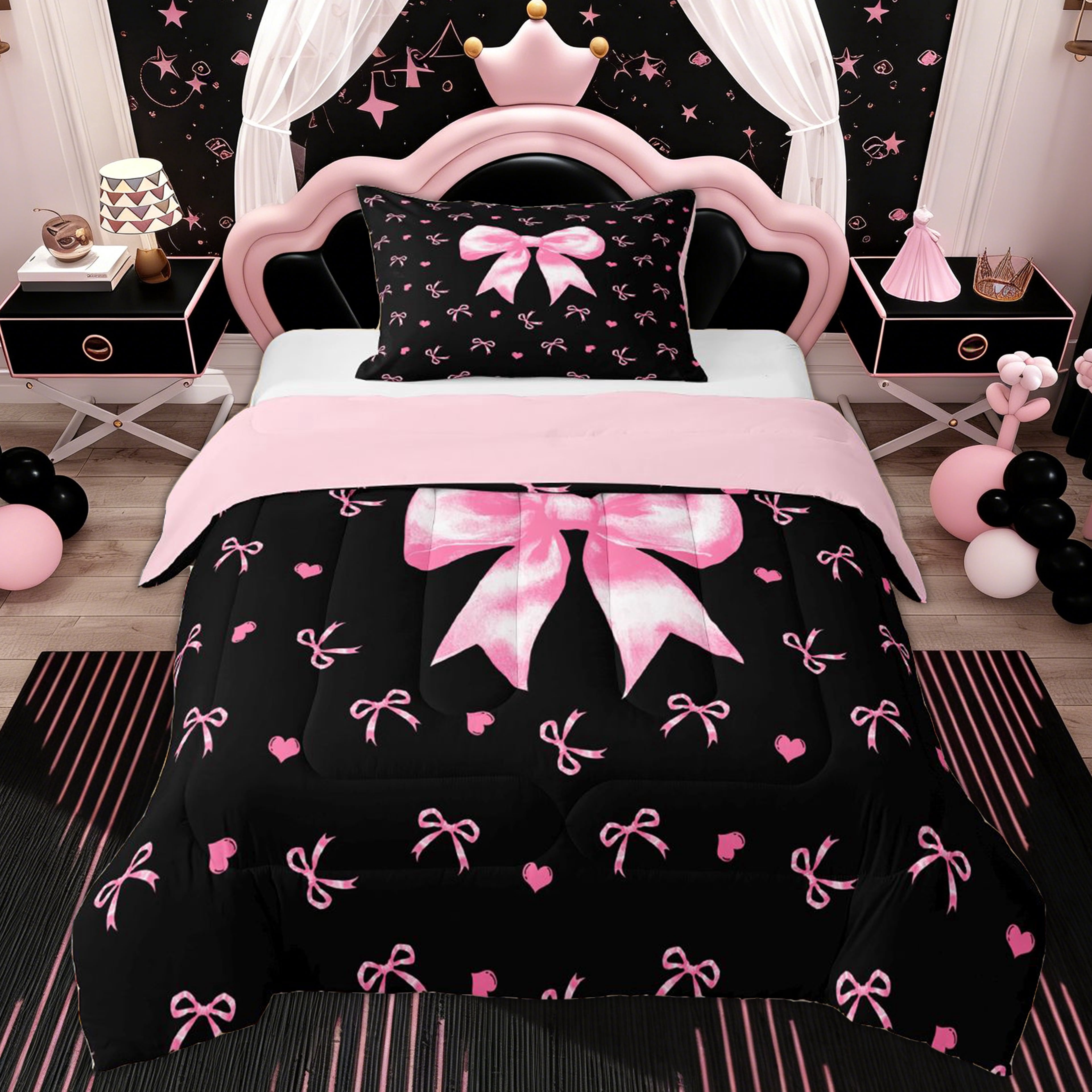 Erosebridal Pink Purple Tie-Dye Twin Comforter Sets,Watercolor