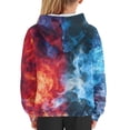 thumbnail image 6 of Xoenoiee Pull-Over Kids Hooded Sweatshirt with Front Kangaroo Pocket Long Sleeve Hoodies Hooded Sportwear Fall Winter Athleticwear for Workout, Water Flame Print, M, 6 of 7