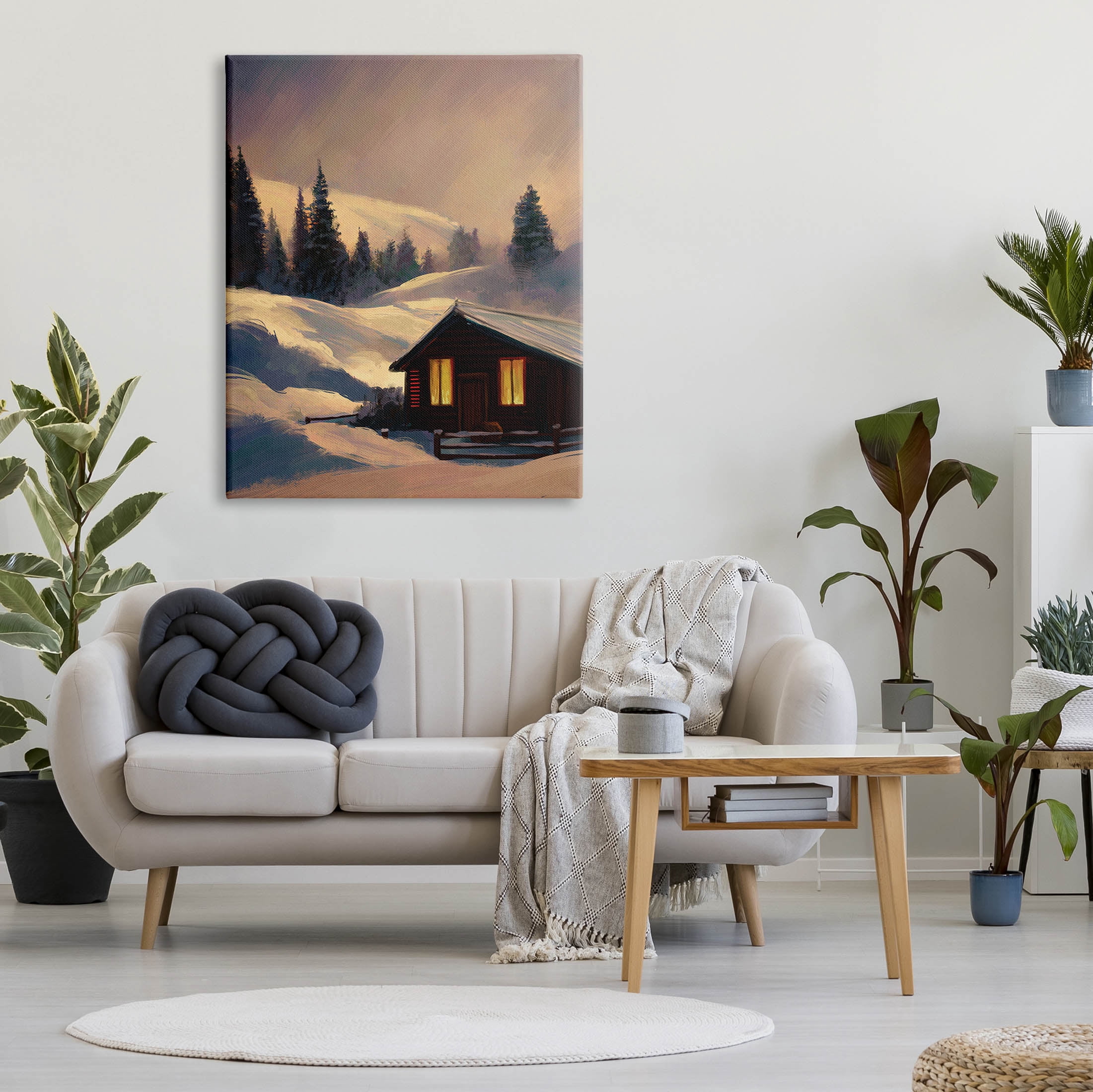 Stupell Industries Niveous Cottage Snow Scene Painting Gallery Wrapped Canvas Print Wall Art, Design by Ziwei Li