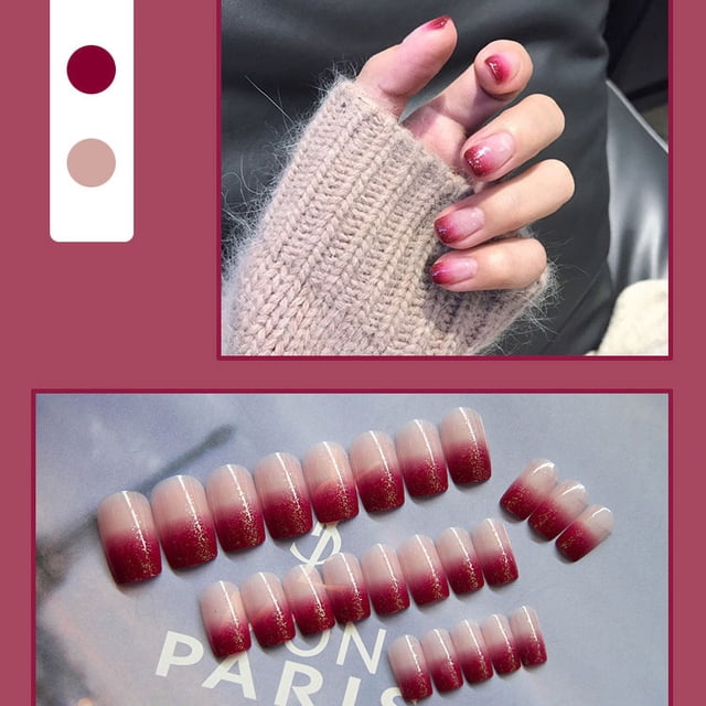 Uñas postizas Nikou con parches de plástico terminados para decoración de Uñas 03#