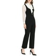 thumbnail image 4 of Allegra K Women's Casual Wide Leg Rompers Pockets Knit Overalls Jumpsuit, 4 of 5
