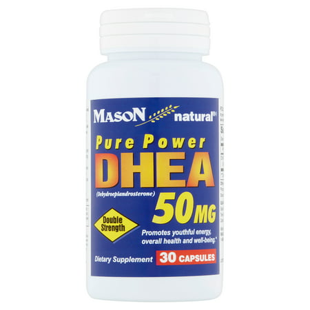 Mason Natural Double Pure Strength DHEA Puissance capsules, 50 mg, 30 count