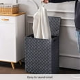 thumbnail image 3 of Handwoven Laundry Basket Hamper with Removable Liner Bag and Lid, Collapsible Clothes Hamper with Handle, Grey, 3 of 6