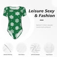 thumbnail image 6 of Gaeub Snowflake Women'S Short Sleeve One Piece Swimsuit Sexy High-Waisted Bodysuit For Swimming, Beach, Sports - Medium, 6 of 9