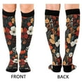thumbnail image 4 of FORMRS Womens Knee High Socks Casual Long Thick Travel Daily Wear, 2 Pairs, Red Flowers Pattern, 4 of 6