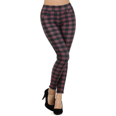 Juniors Red Buffalo Check Plaid Leggings - Walmart.com Juniors Red Buffalo Check Plaid Leggings - Juniors Red Buffalo Check Plaid Leggings - Walmart.com