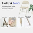 thumbnail image 5 of YSNW Folding Chairs 4 Pack, Portable Stackable Commercial Chair, Indoor Outdoor Padded Leather Chair with Sturdy Metal Frame, for Home, Office, or Party Events.(Kahki), 5 of 8
